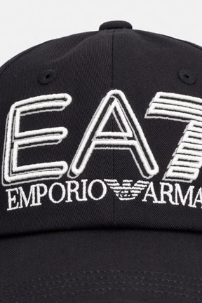 EA7 Cappello Nero/Bianco Visiera Curva