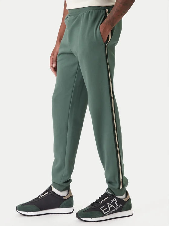 EMPORIO ARMANI Tuta In Cotone Girocollo Nera/Verde