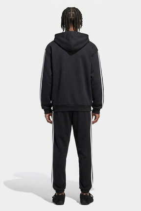 ADIDAS Tuta Felpata Con Zip Con Cappuccio 3 Stripes Essential Nera/Bianca 2026/2027