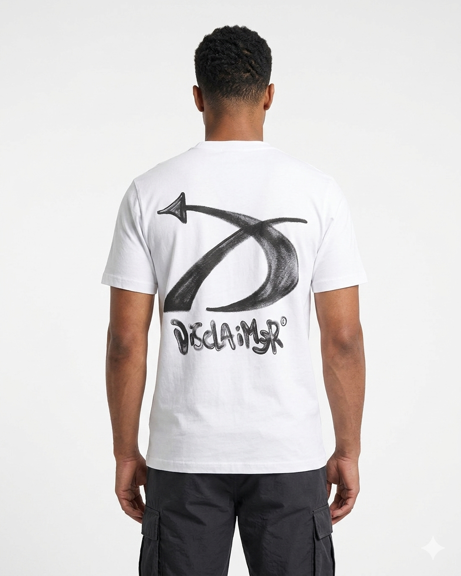 DISCLAIMER T-Shirt Logo Piccolo Con Stampa Sul Retro Frecce Ghiaccio
