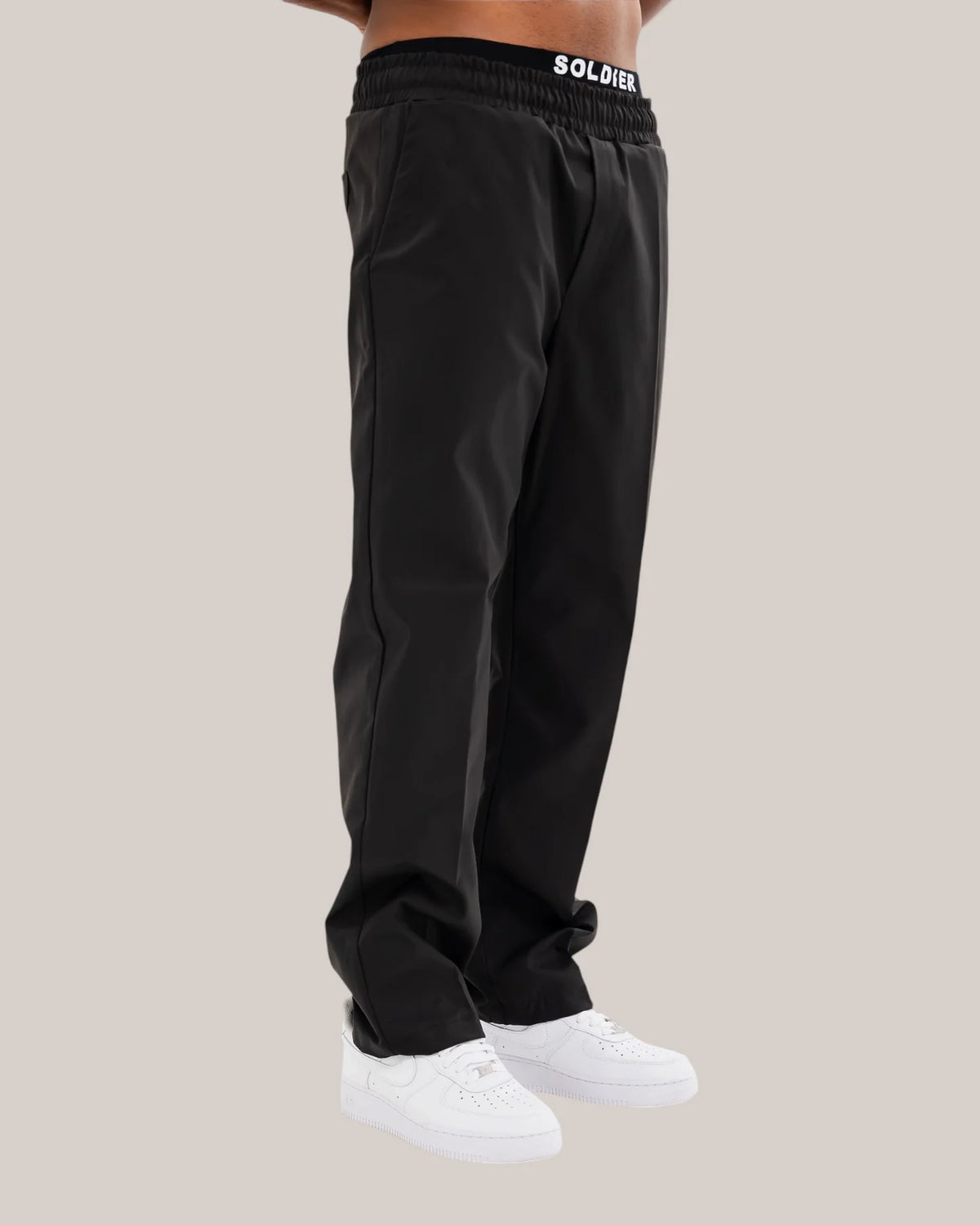 SOLDIER Pantalone Baggy Con Elastico Nero