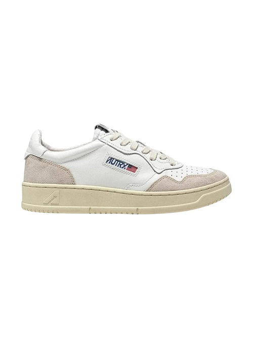 AUTRY Medialist In Pelle e Suede Talloncino Bianco