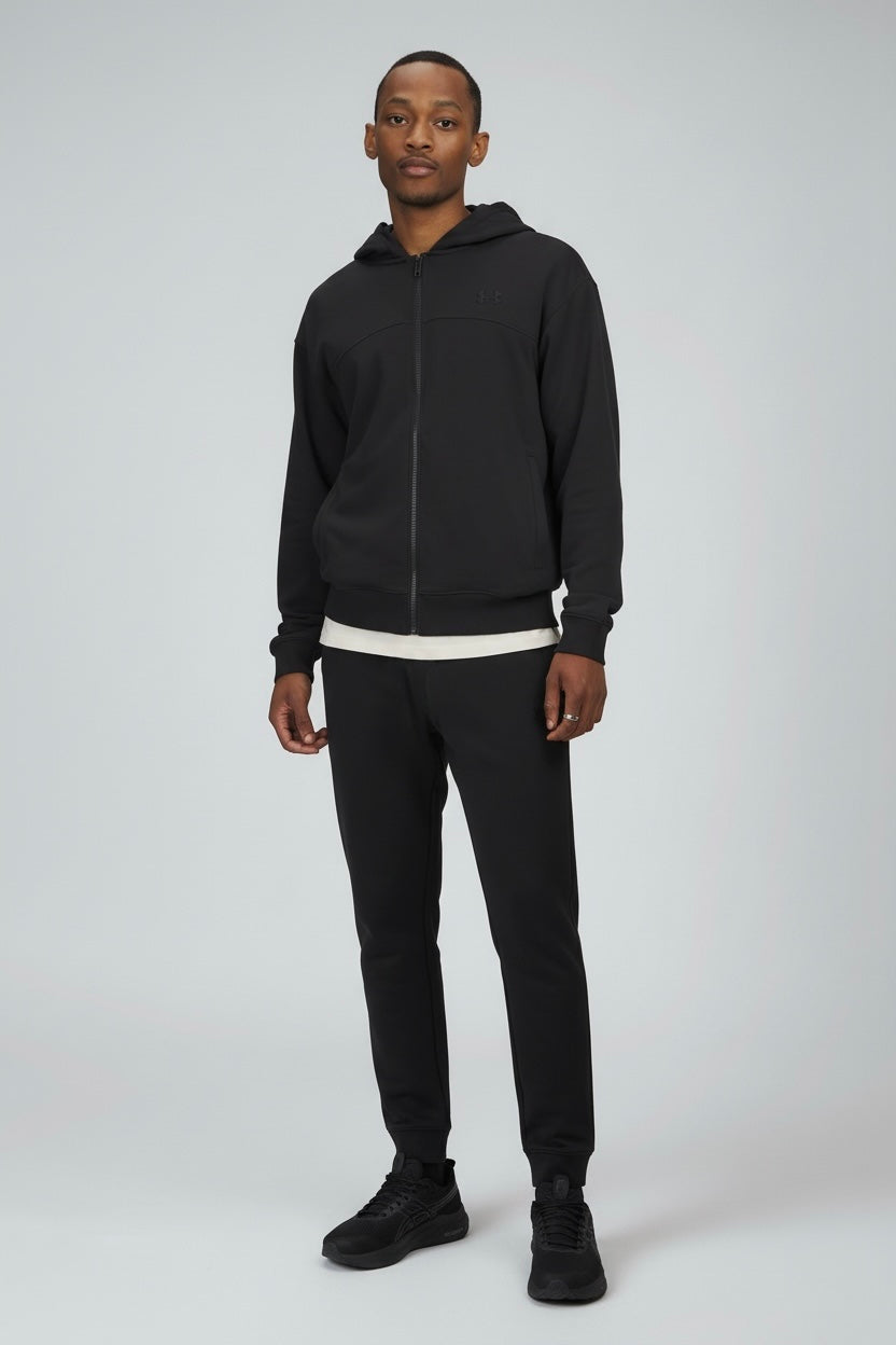 UNDER ARMOUR Tuta Completa Cotone Con Cappuccio e Zip Nero