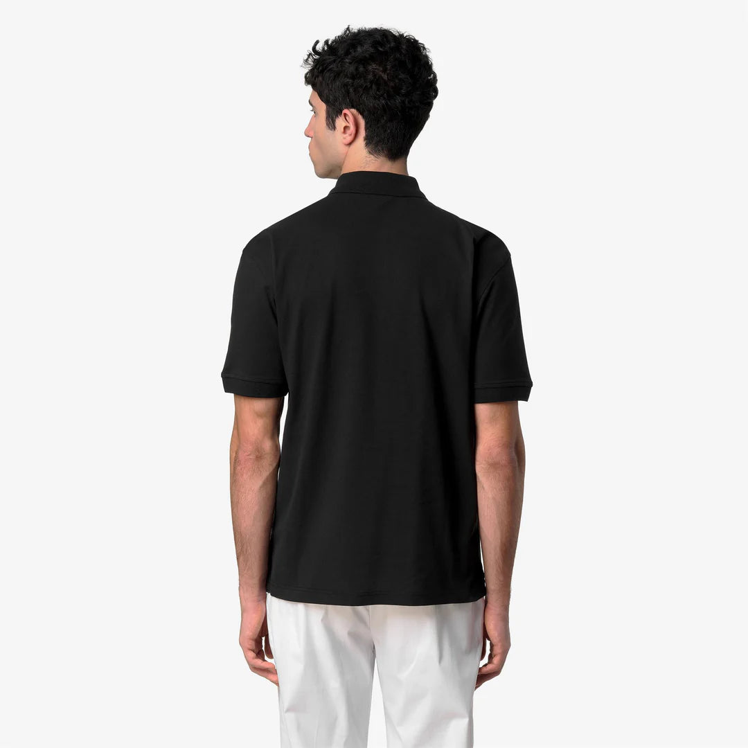 K-WAY Polo Simor Pique Logo Tono Su Tono Nera