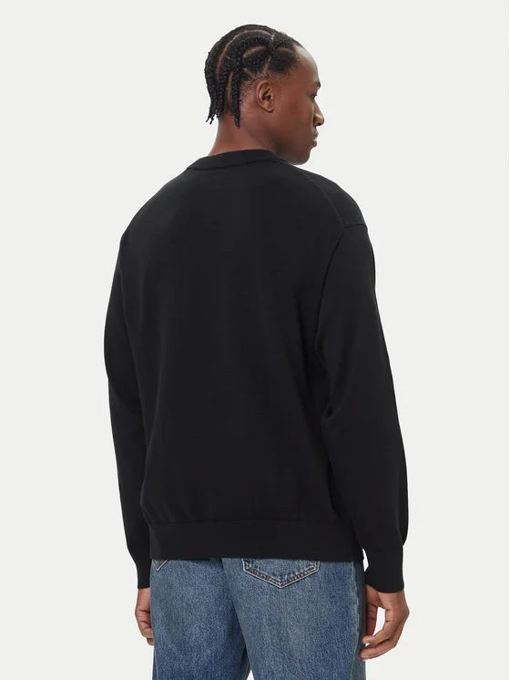 CALVIN KLEIN Maglioncino Nero Logo Piccolo Verde FW