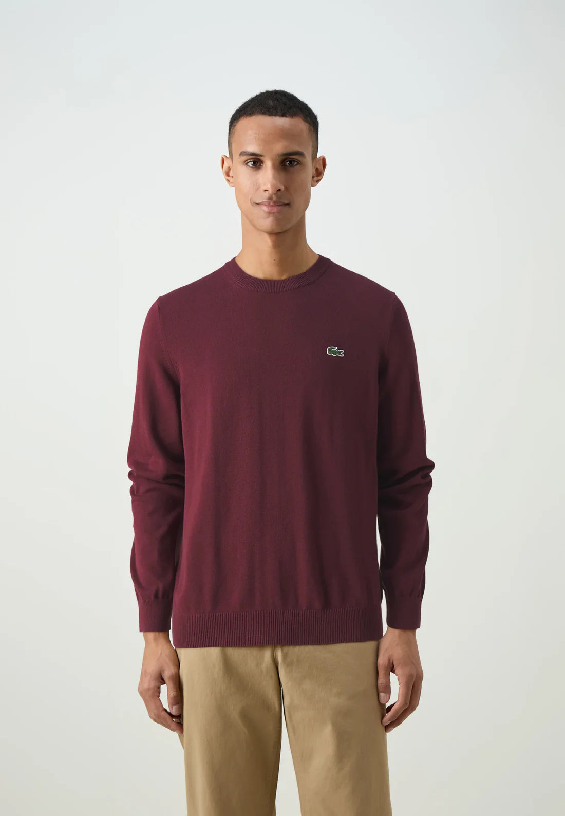 LACOSTE Maglioncino Basic Misto Lana Bordeux