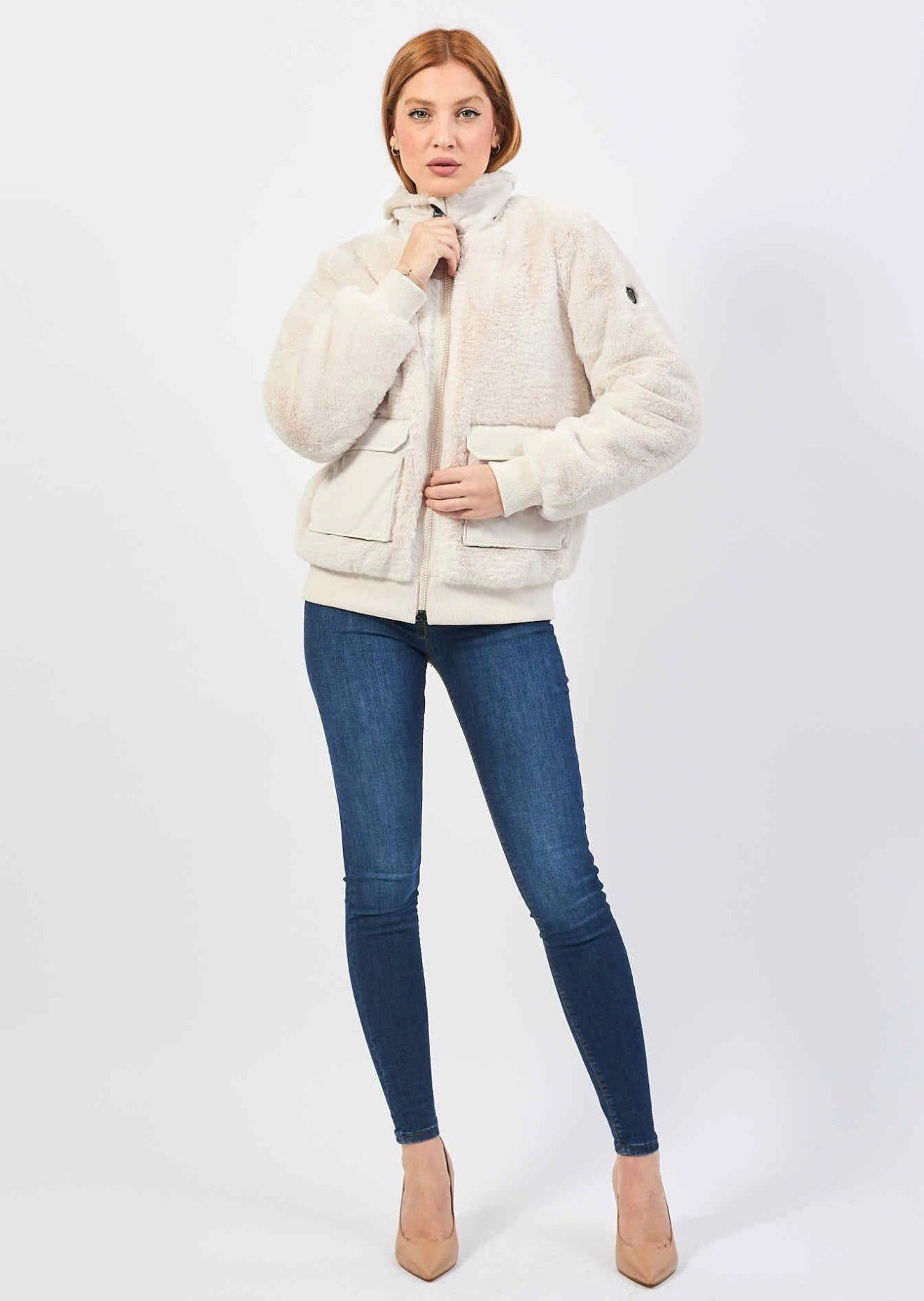 EMPORIO ARMANI DONNA GIUBBOTTO PELLICCIA PANNA