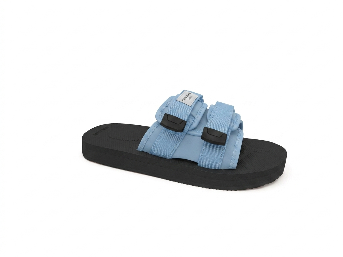 DUALSCAPE Ciabatta Con Doppia Fascia Regolabile Nera/Azzurra