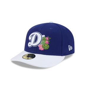 NEW ERA Cappello Con Visiera Pre-Curved 59Fifty Fitted Los Angeles Dodgers Blu Elettrico/Bianco Con Dettagli Ricamati