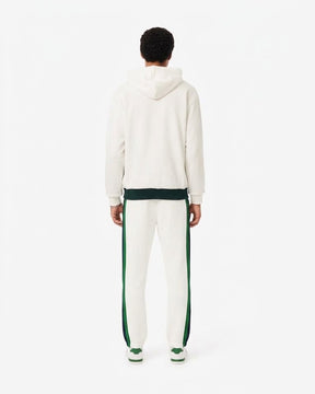 LACOSTE Tuta In Cotone Garzato Con Bande Bianca/Verde