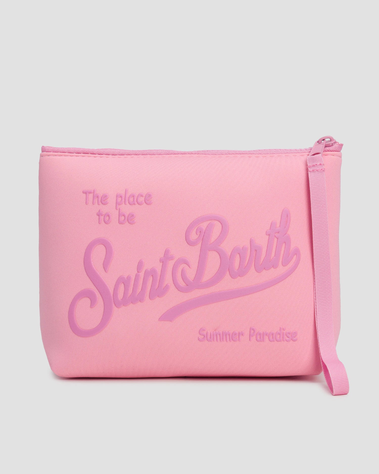 SAINT BARTH Pochette Aline In Scuba Cow West Basic Rosa