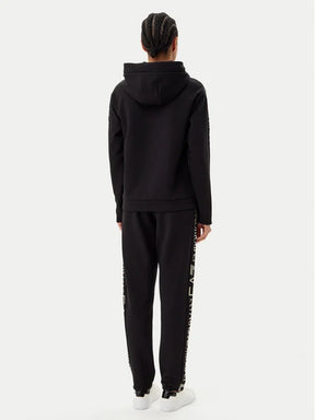 EMPORIO ARMANI Tuta Completa Con Cappuccio Donna Nero/Argento