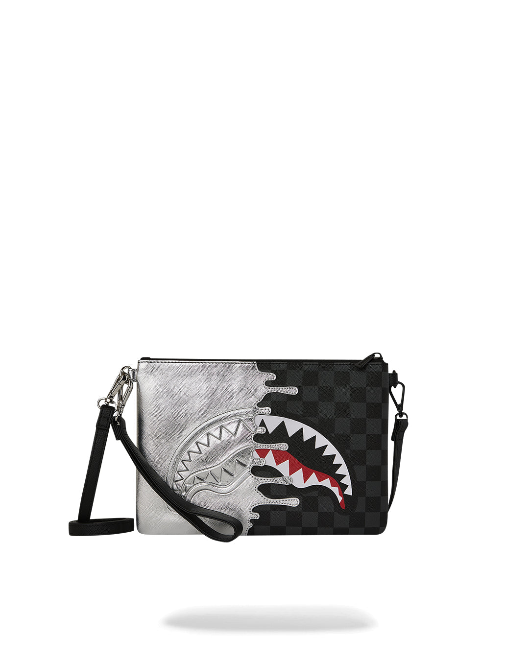 SPRAYGROUND Pochette/Tracolla SILVER SIDE DRIP Nero/Argento