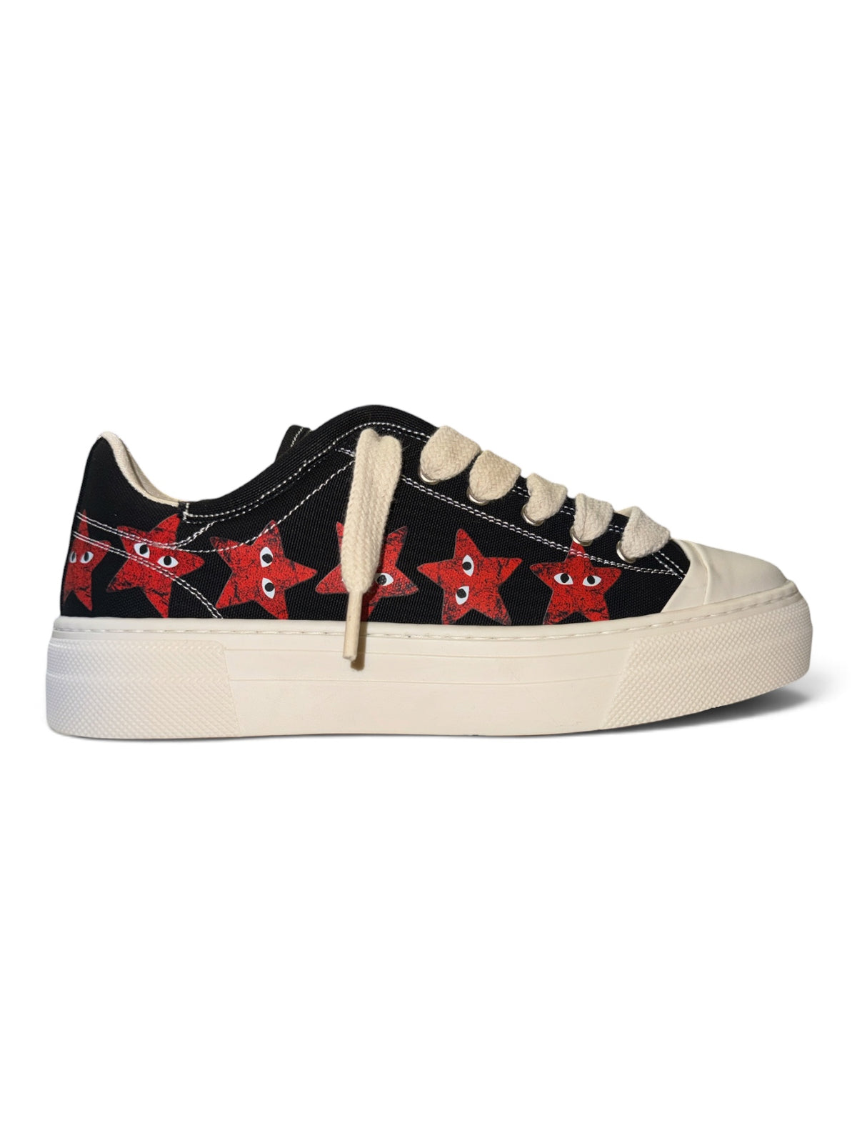 BRIAN MILLS Sneaker In Canvas Con Stelle Rosse Nera