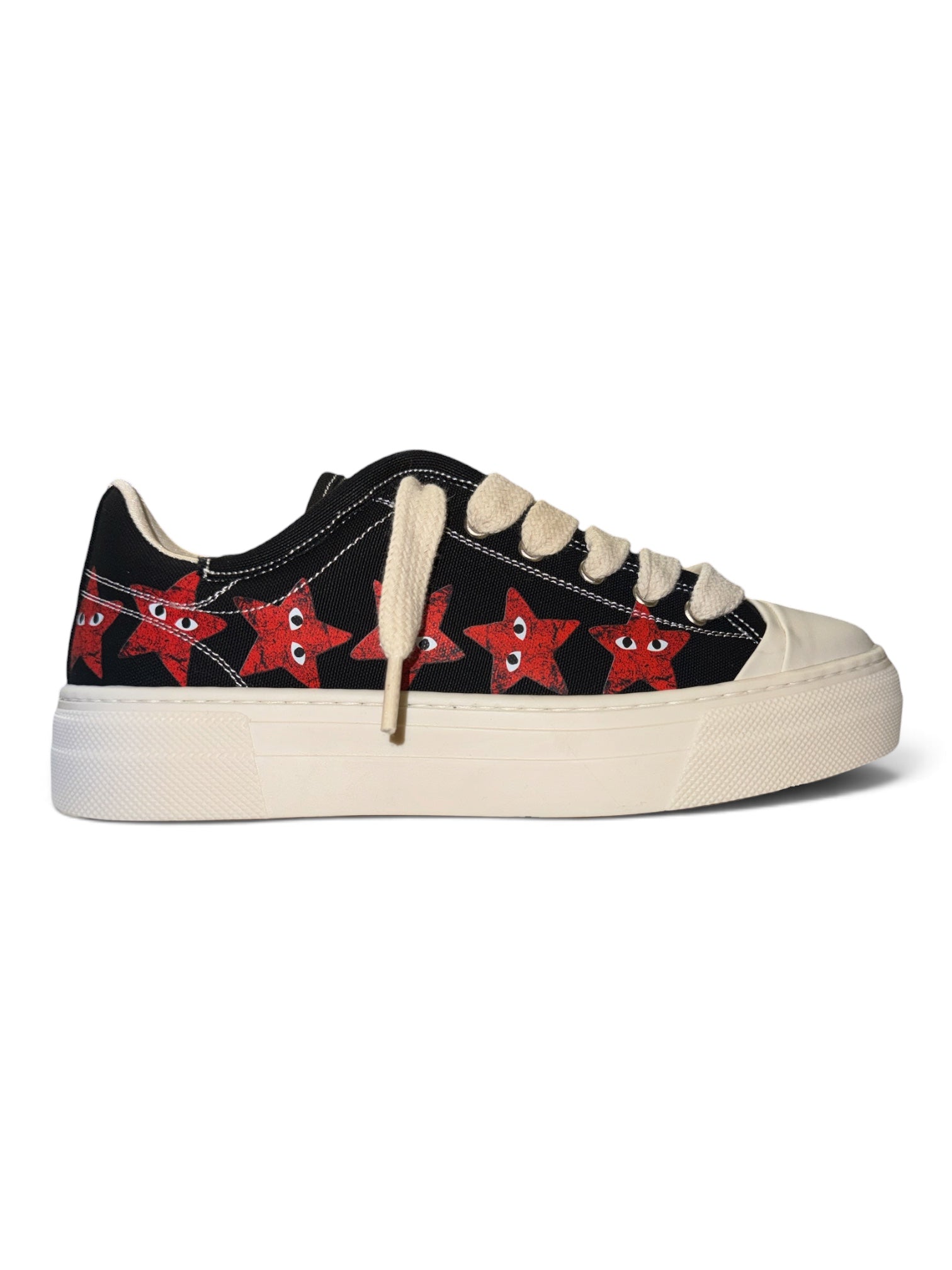 BRIAN MILLS Sneaker In Canvas Con Stelle Rosse Nera