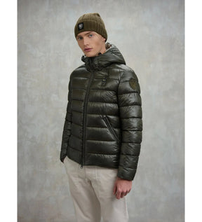 BLAUER Giubbotto Uomo Ovattato Invernale Fasciato Verde