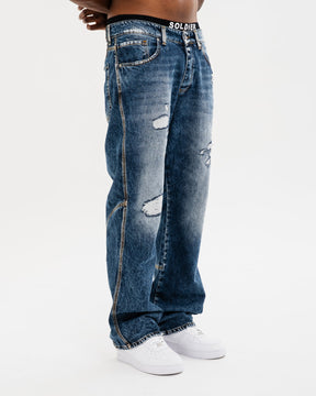 SOLDIER Jeans Baggy Botton Made in Italy Blu