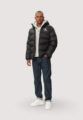CALVIN KLEIN Giubbotto Invernale Bomber Con Logo Grande Sul Petto Nero 26/27