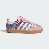 Adidas Samba “Liberty London” Baby Bambina Con Laccio Elastico Floreale Rosa Strisce Bianche