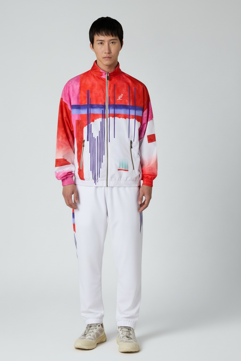 AUSTRALIAN Tuta Completa In Microfibra Con Zip Rosso/Blu SS26