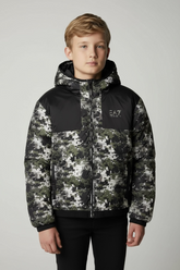 EMPORIO ARMANI Giubbotto Bambino Invernale Fantasia Nero/Verde