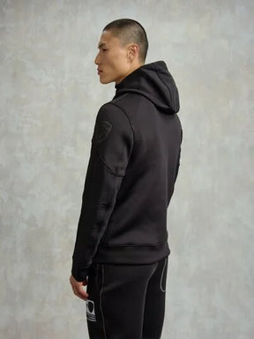 BLAUER Felpa In Neoprene Doppio Tessuto Con Cappuccio Nero