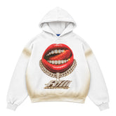 ART SUPER MONEY Felpa GRILLZ Con Cappuccio Bianca