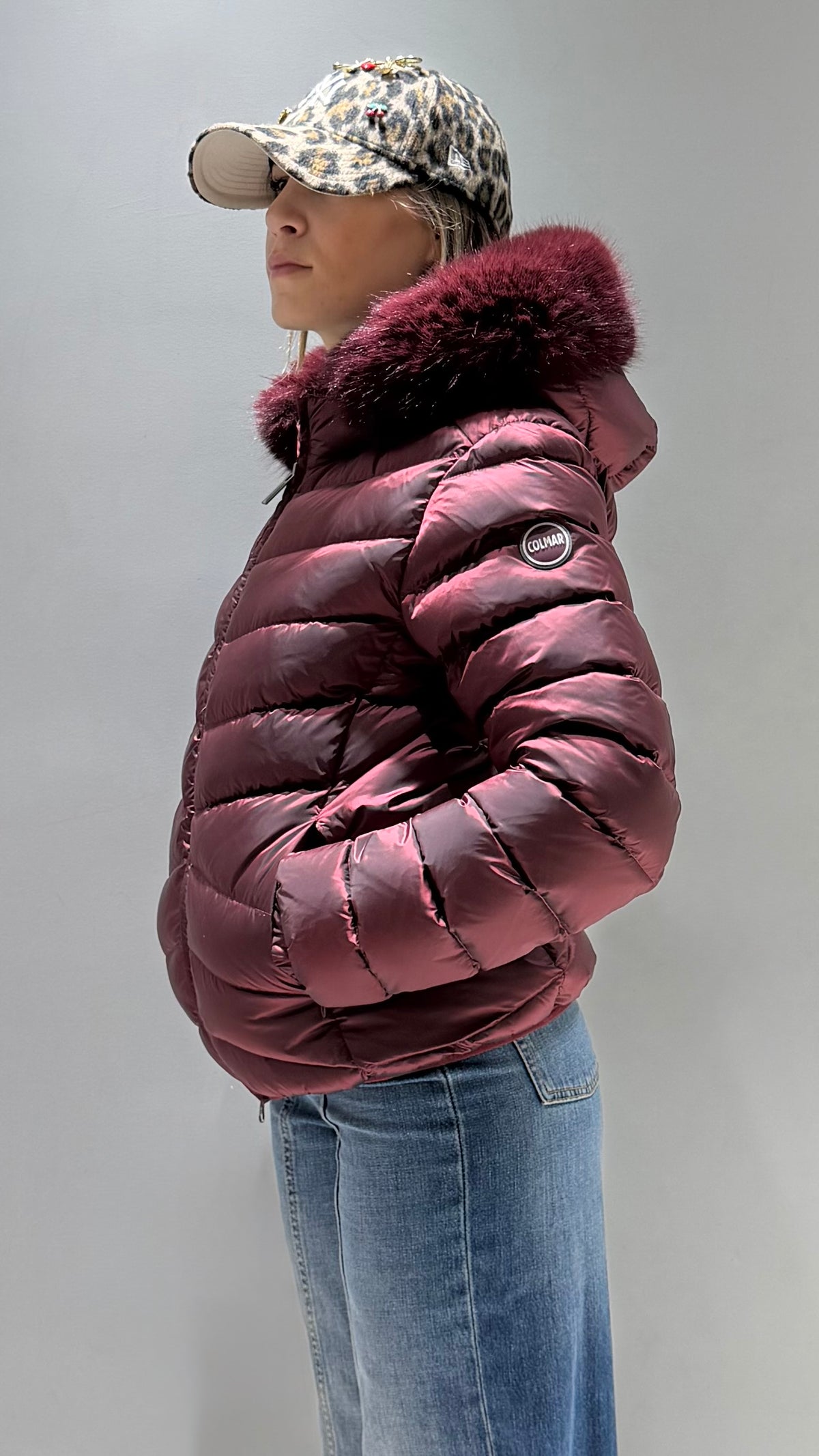 COLMAR DONNA GIUBBOTTO CORTO CON PELLICCIA ROSSO