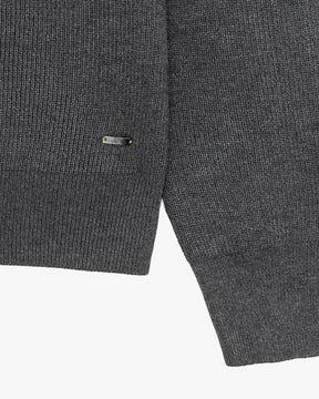 GIANNI LUPO Cardigan Con Collo a Imbuto e Zip Grigio