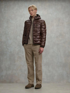 BLAUER Giubbotto Uomo Piumino Invernale Ondulato Marrone