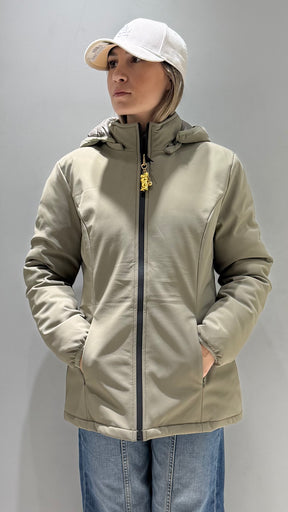 TREZ DONNA GIUBBOTTO LISCIO CORTO FANGO