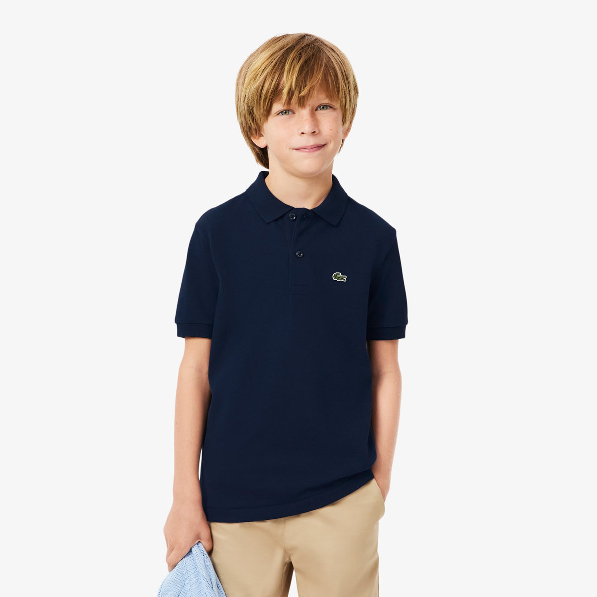 LACOSTE Polo In Cotone Piqué Bambino/Bambina Basic Blu