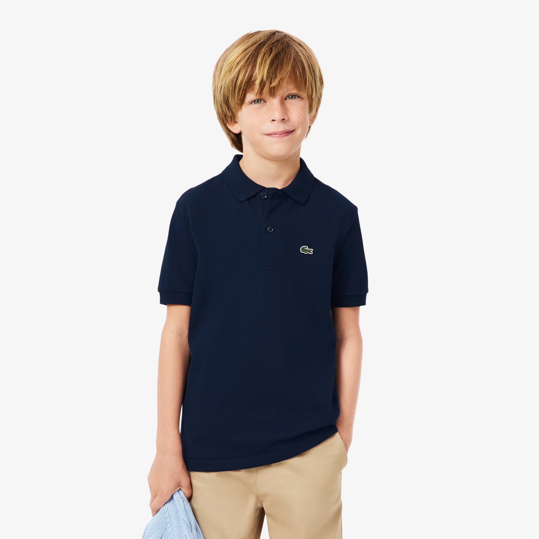 LACOSTE Polo In Cotone Piqué Bambino/Bambina Basic Blu