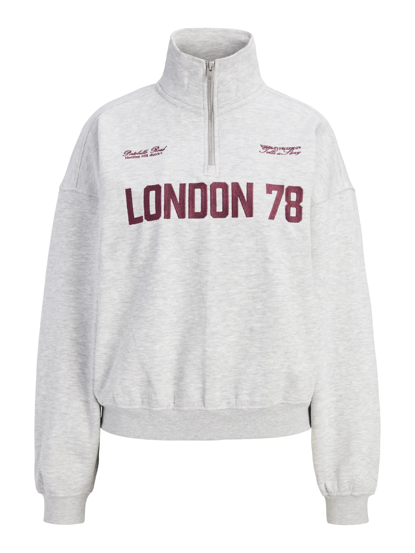 JJXX JXJANKA Felpa Con Mezza Zip Grigia donna AW26