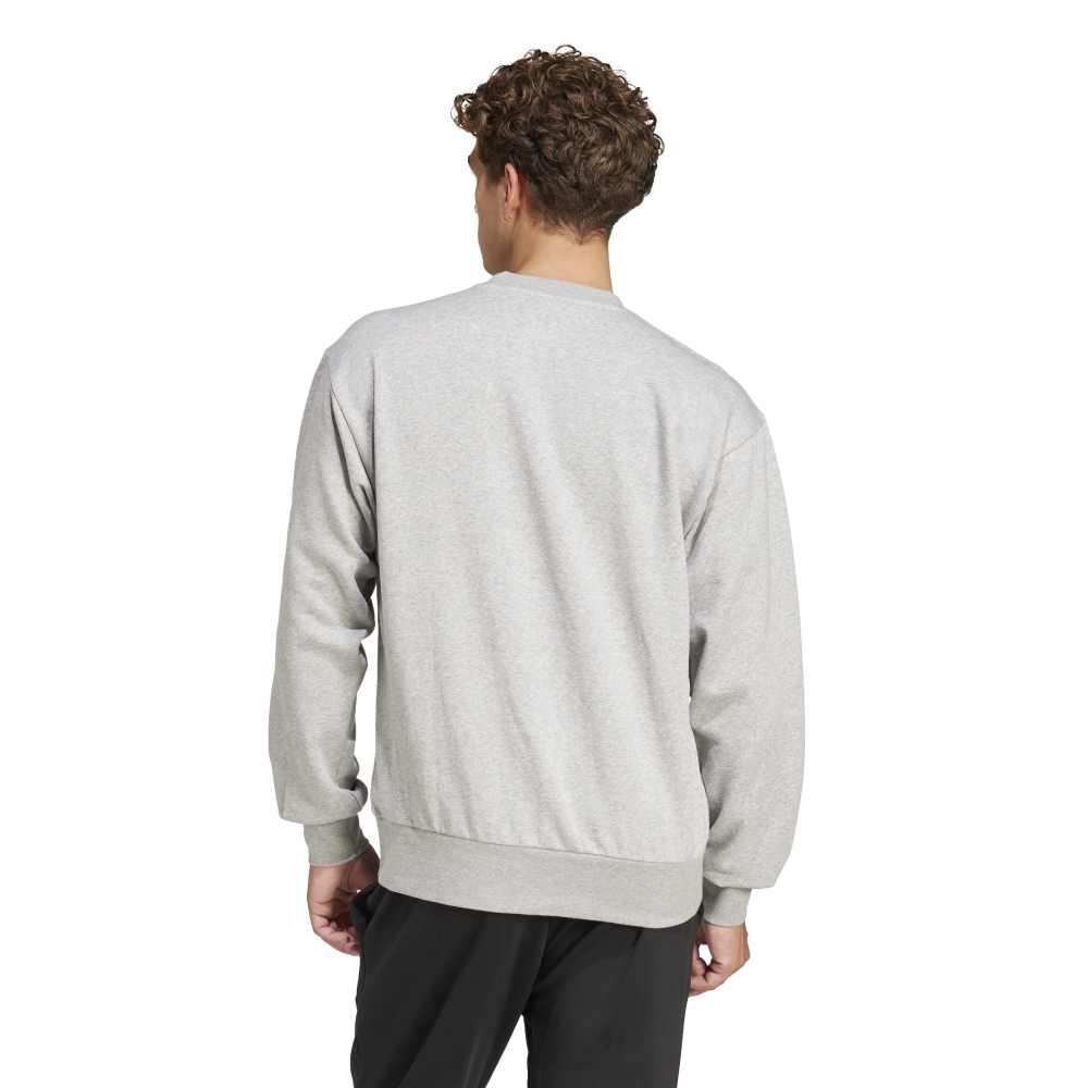 ADIDAS Felpa Girocollo Grigia Con Logo Centrale Nero