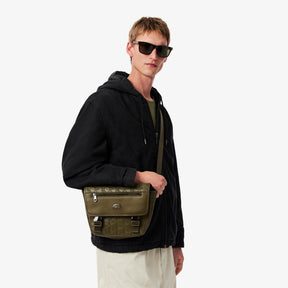 LACOSTE Borsello a Tracolla Monogram Grande Verde Militare