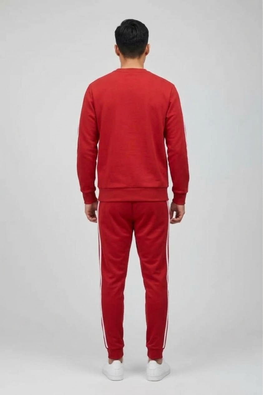 ADIDAS Tuta Completa Liverpool Senza Cappuccio Bande Laterali Rosso/Bianco