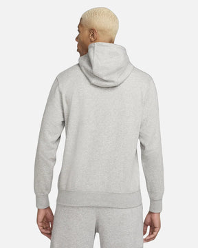 NIKE Felpa Con Cappuccio In Cotone Garzato Grigio