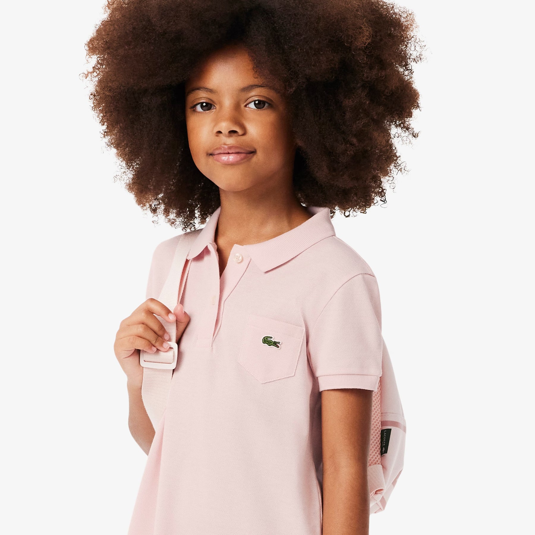 LACOSTE Polo A Vestitino In Cotone Piqué Bambina Basic Rosa