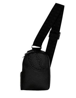 SPRAYGROUND Tracolla In Pelle Gold Brick Luxe Nera