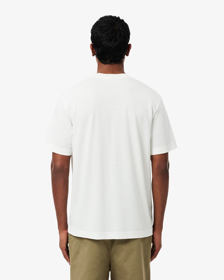 LACOSTE T-Shirt in Piquè di Cotone Pima Bianco