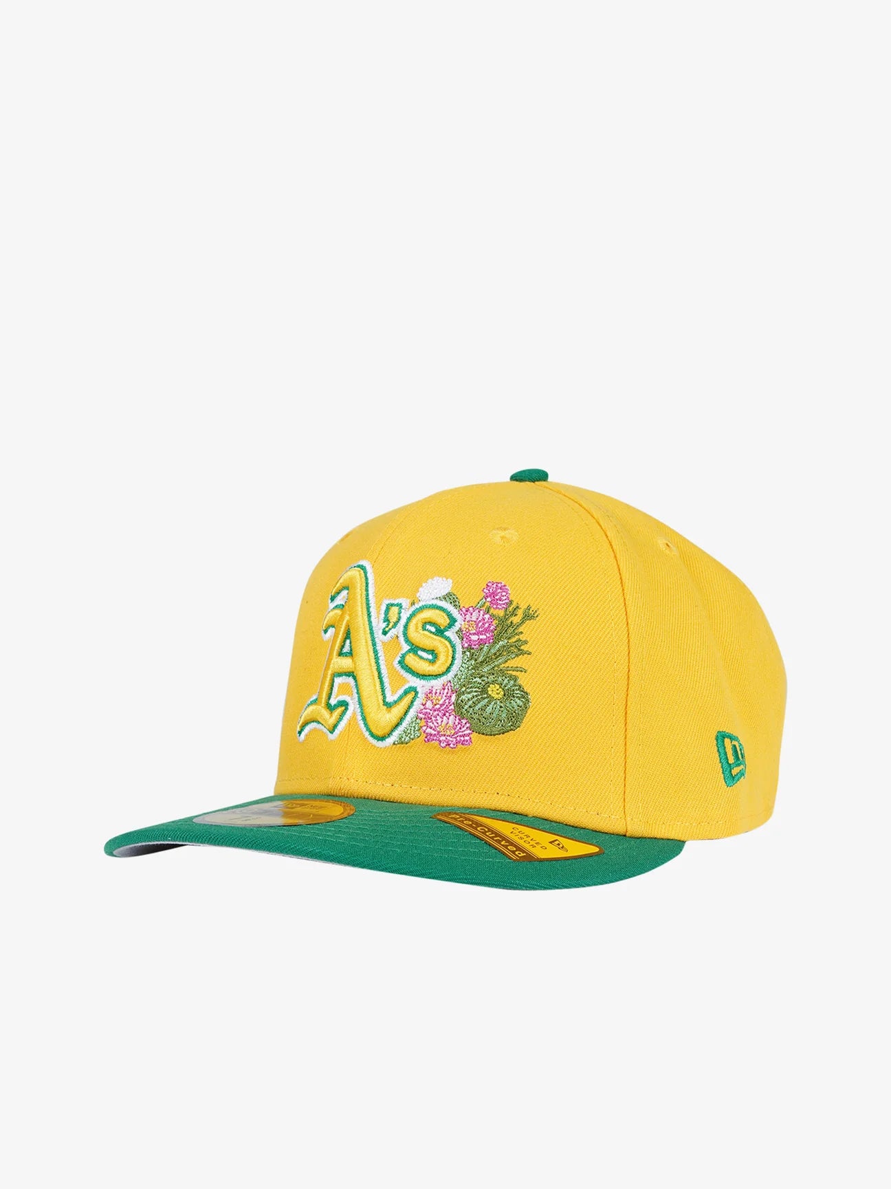 NEW ERA Cappello Con Visiera Pre-Curved 59Fifty Oakland Athletics Giallo/Verde Con Dettagli Ricamati