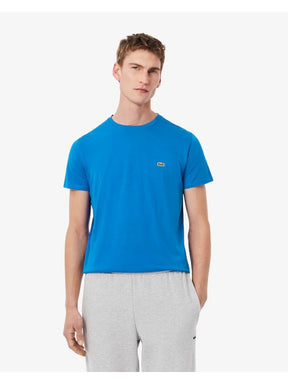 LACOSTE T-Shirt Basic In Cotone Pima Blu Elettrico