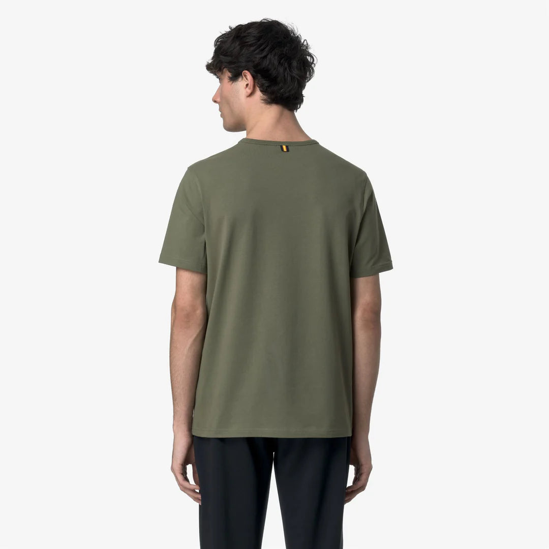 K-WAY T-Shirt Adam Light Stretch Verde Militare