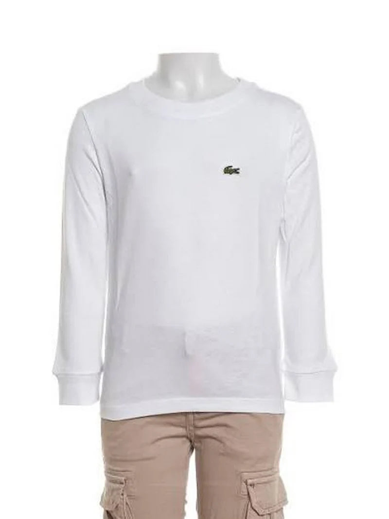 LACOSTE T-Shirt Manica Lunga Bambino Bianco