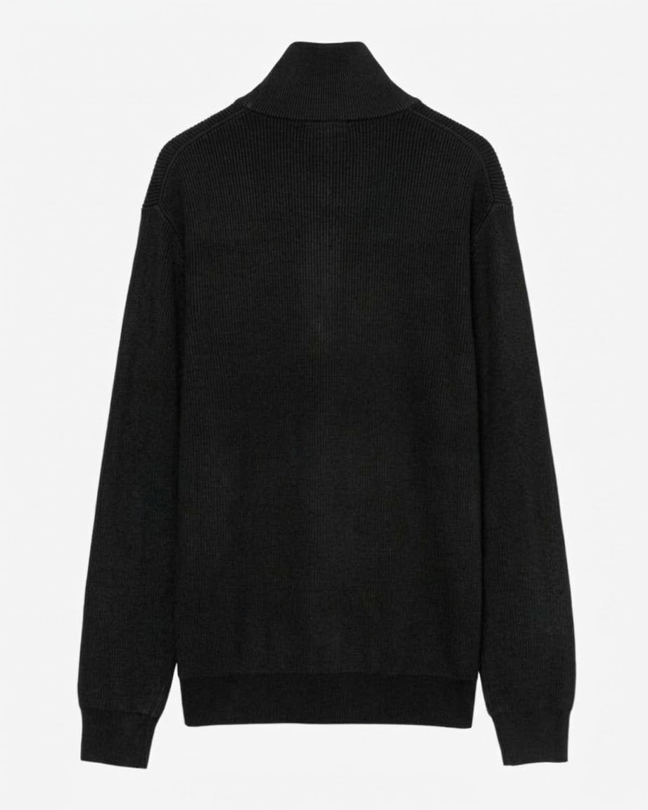 GIANNI LUPO Maglioncino Collo Alto Mezza Zip Nero