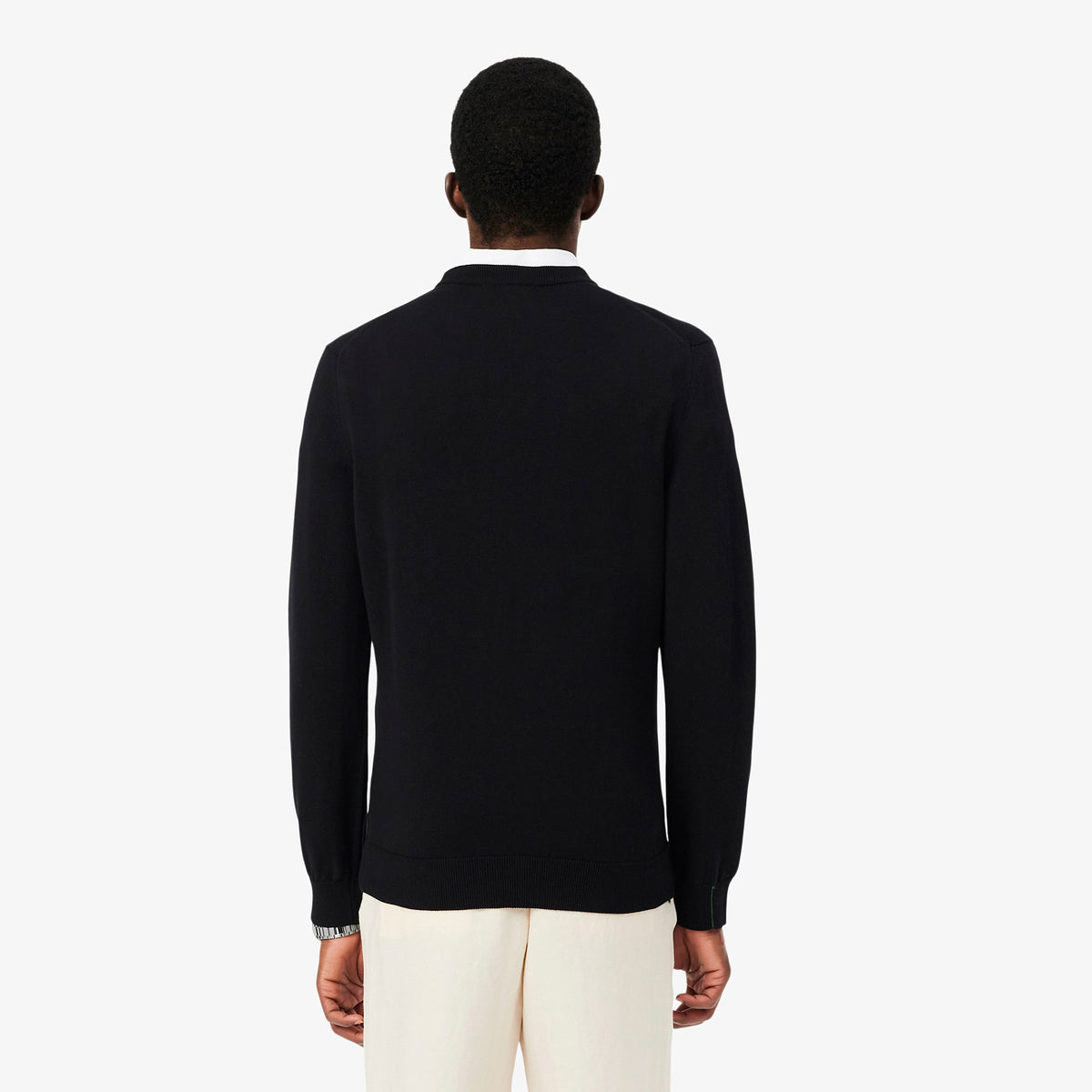 LACOSTE Pullover Girocollo Basic In Cotone Nero