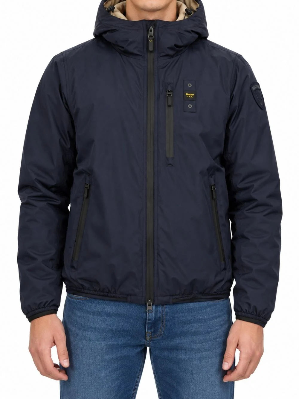 BLAUER Giubbotto Con Pelliccia Interna Con Cappuccio Blu