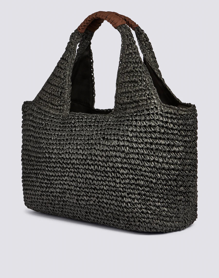 SUNDEK Borsa Da Mare Intrecciata Nera