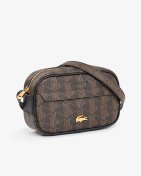 LACOSTE Borsello a Tracolla Monogram The Blend Toni Marrone